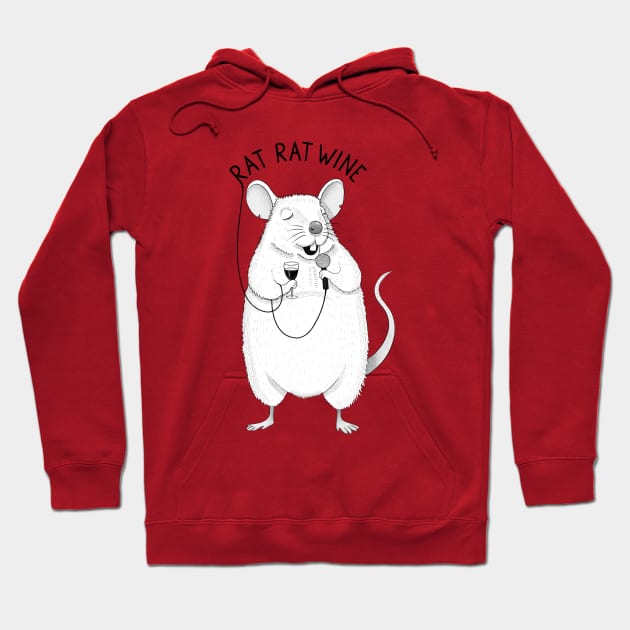 Rat Rat Wine | Animal Karaoke Collection Hoodie by DrawingEggen